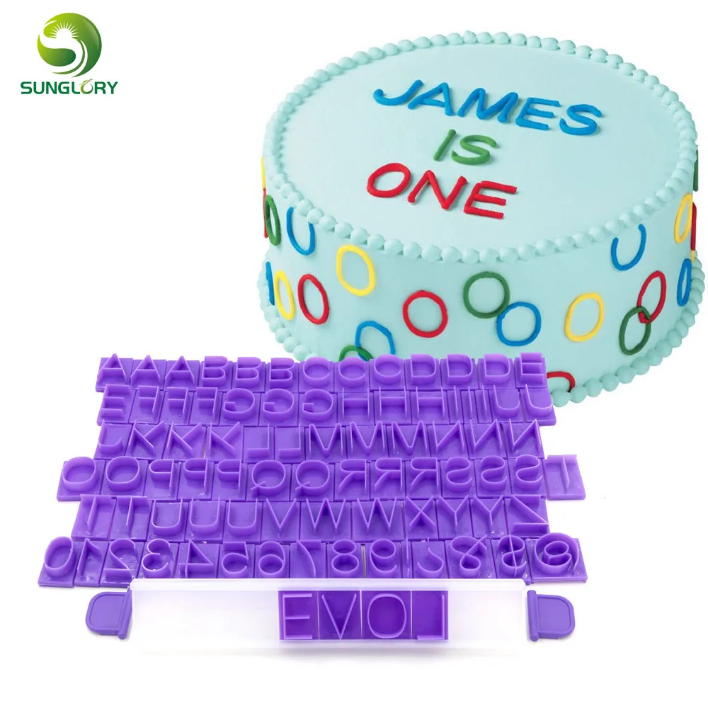 

DIY 85PCS Plastic Capital Letters Cookie Cutter Number Message Press Set Alphabet Cookie Mold Symbol Letters Cake Mold Fondant