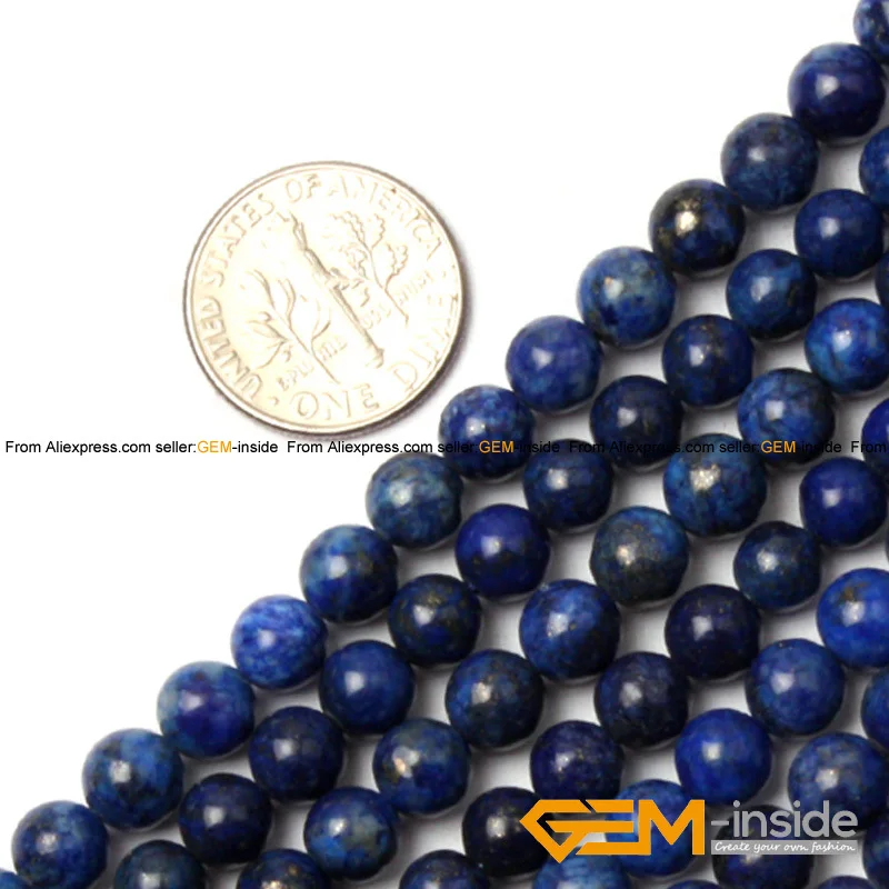 Gem-inside Round Smooth Lapis Lazuli Beads,Dyed Color,Selectable Size 2mm to 20mm DIY Beads For Bracelet Making Strand 15 Inch