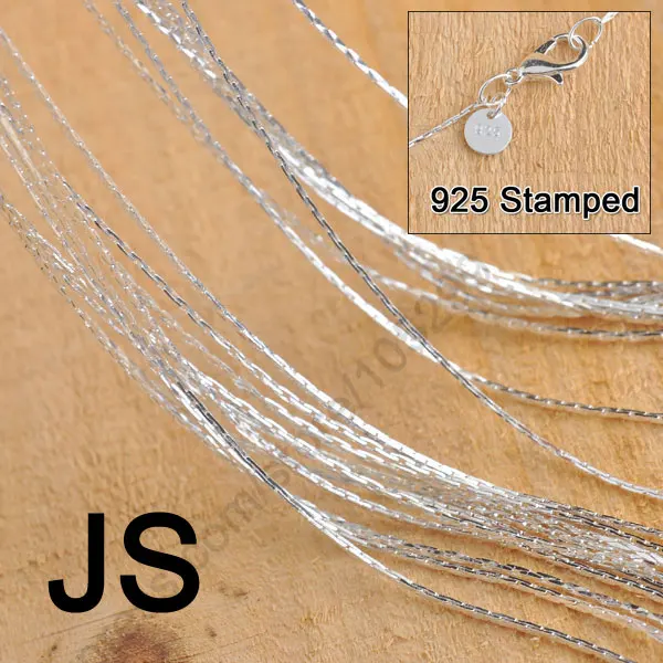 

Wholesale 50Pcs/Lot 18" Pure 925 Silver Needle Jewelry Findings JS Link Necklace Chains With Lobster Clasps For Pendant