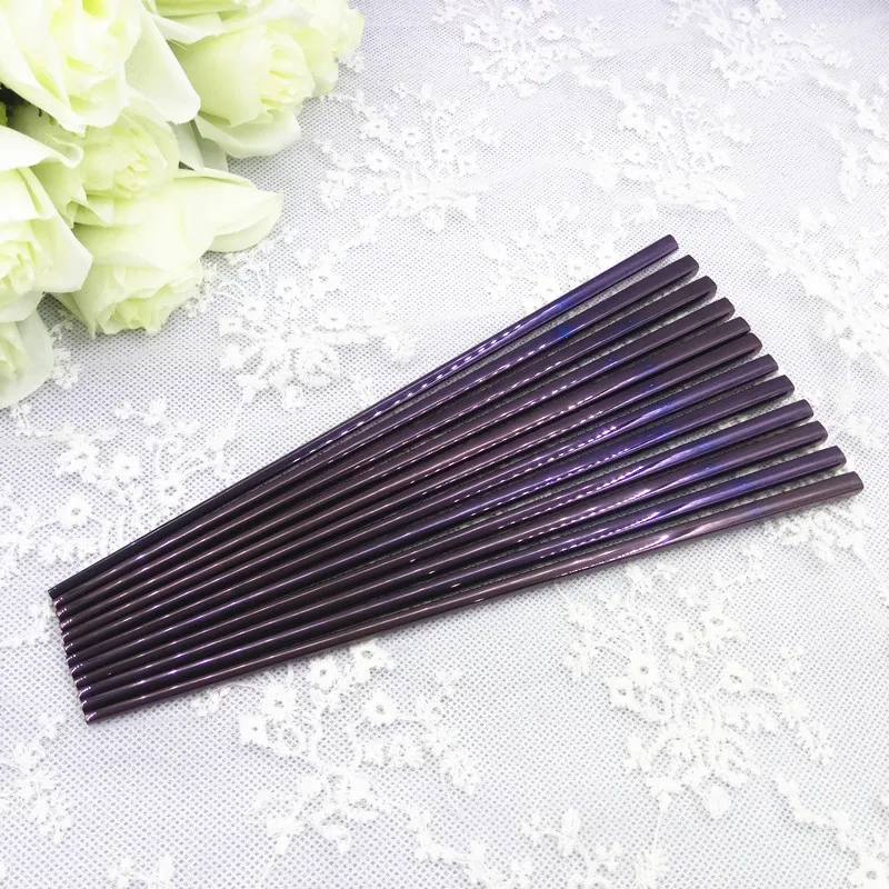 

Rainbow Stainless Steel Chopsticks, Tableware, 304 Mirror Polished Chinese Chopsticks, Food Grade, Length 24cm, 2 Pairs/Set
