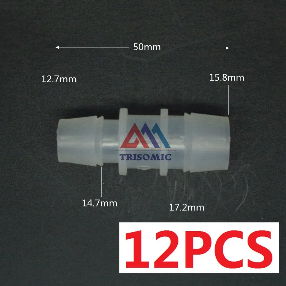 

12 pieces 12.7mm*15.8 Straight Reducing Connector Plastic Fitting Barbed Reducing Connector