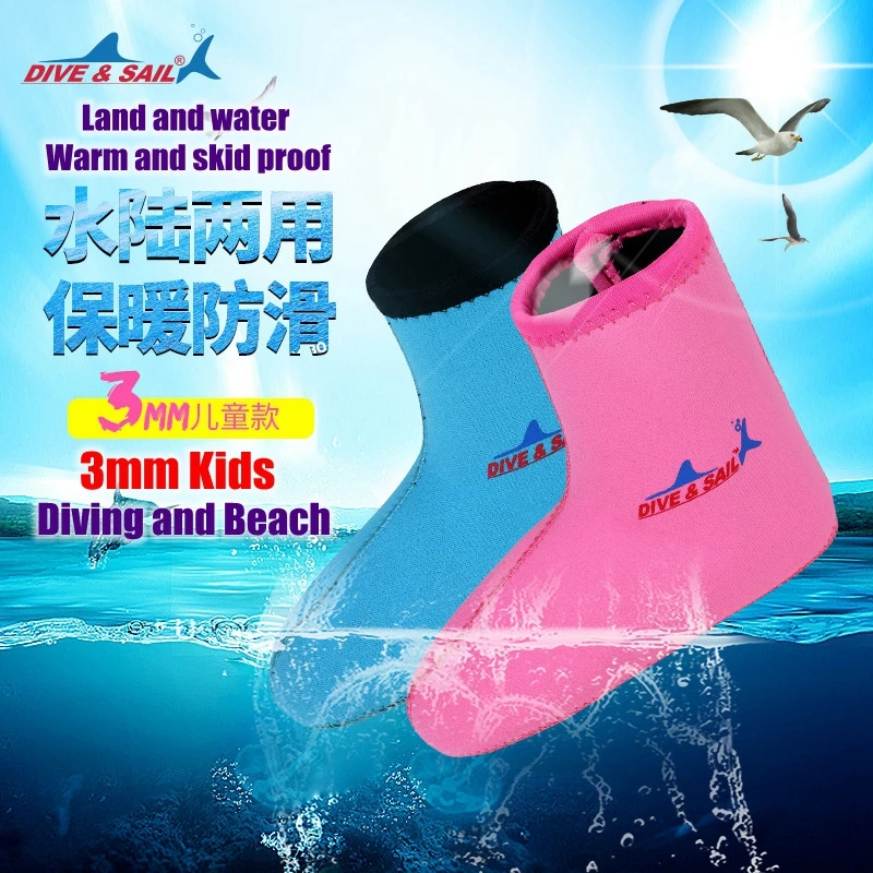 Kids 3MM Neoprene High Upper Warm Anti Skid Shoes Winter Swimming Surfing Fishing Scuba Diving Sox Soft Anti Scratch Beach Sox