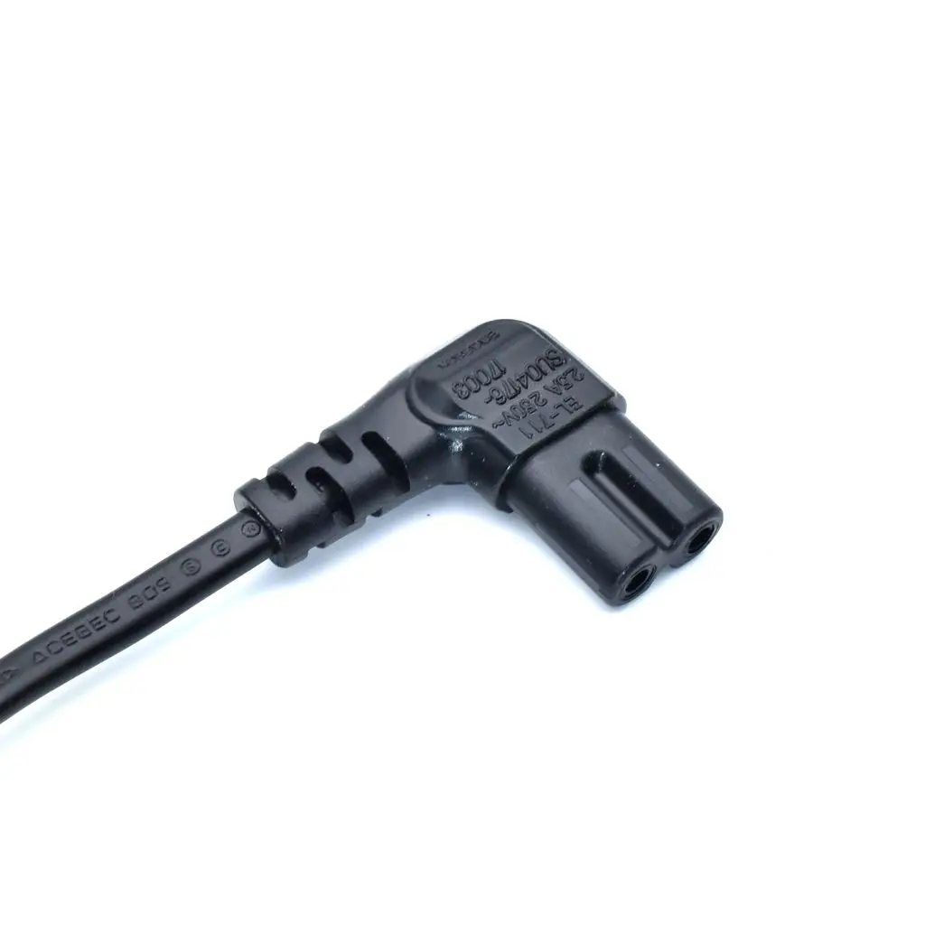 EU 2pin Plug Elbow Angled to IEC 60320 C7  Power Cable for samsung Philips Sony LED TV 300cm