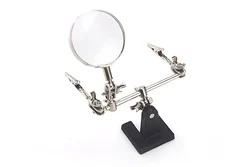 64mm Helping Third Hand 2.5X Lens Magnifier Soldering Iron Stand Magnifying Clamp Jewelry PCB Jig Tool Welding Board Maintenance