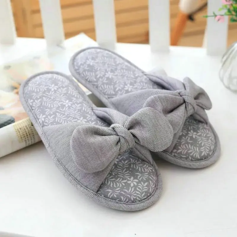 Ping/Gray Spring/Summer Fish mouth slippers for women Home Indoor Bedroom Shoes Cartoon Home Shoes Soft Cotton Slippers