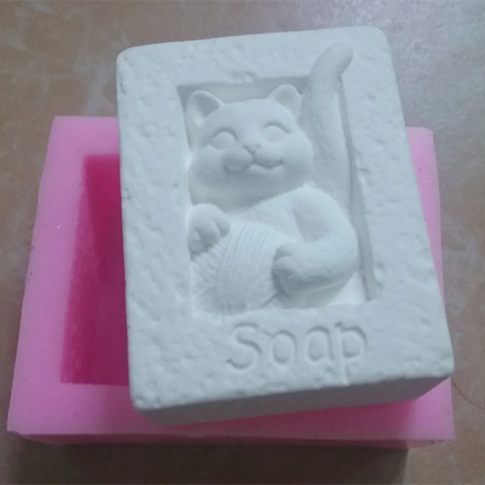 Cat DIY Soap Mold Scented Candle Wax Melt Mould 3D Silicone Molds for Natural Soap Making