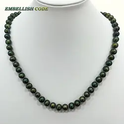 charming low price 7-8mm Promotions sale dark Malachite green real Cultured pearls necklace Classic stely choker for women