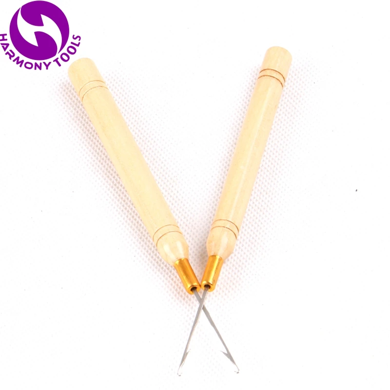

HARMONY 1 piece Wooden Handle hook needle for micro hair extensions tools