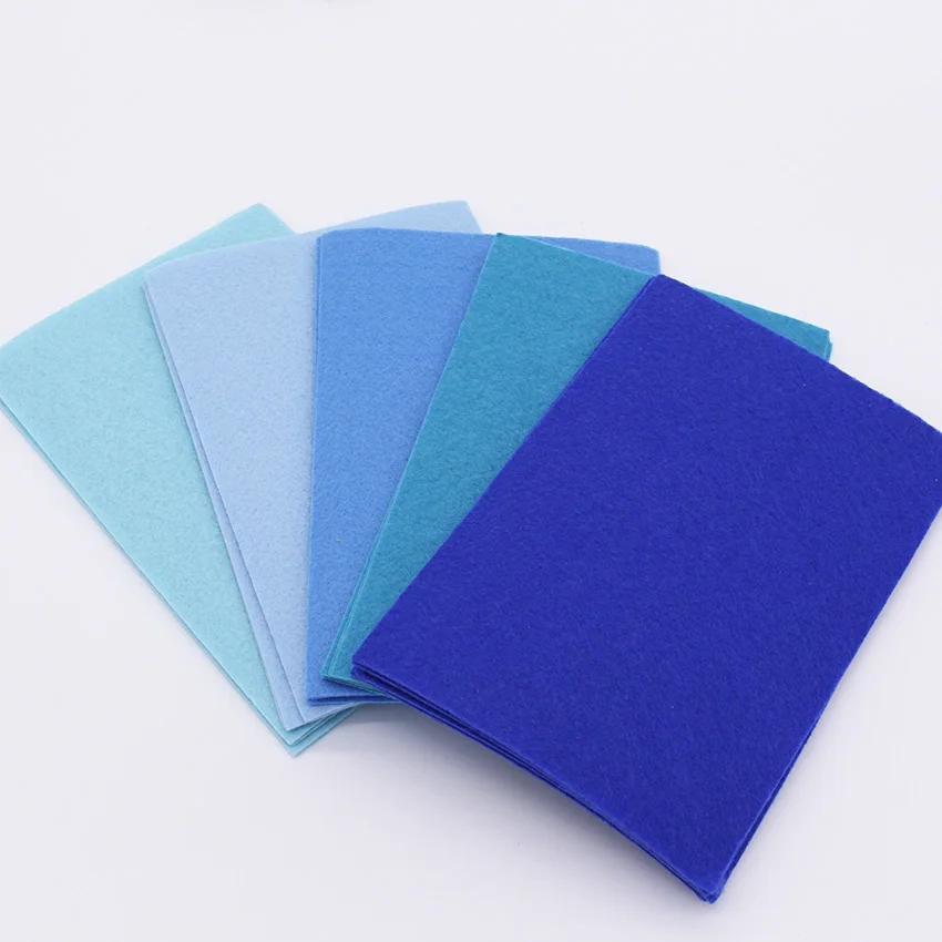 CMCYILING 40 pcs Blue Felt Cloth 1mm Hard Felt Fabric Needlework DiyNeedle Sewing Handmade Fieltro Feltro Entretela A6