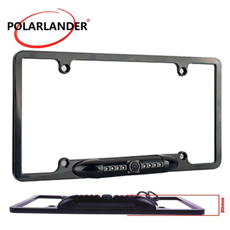 freeshipping Night Vision Waterproof US Car Rearview Licence Plate Frame Camera with 8 LED Lights