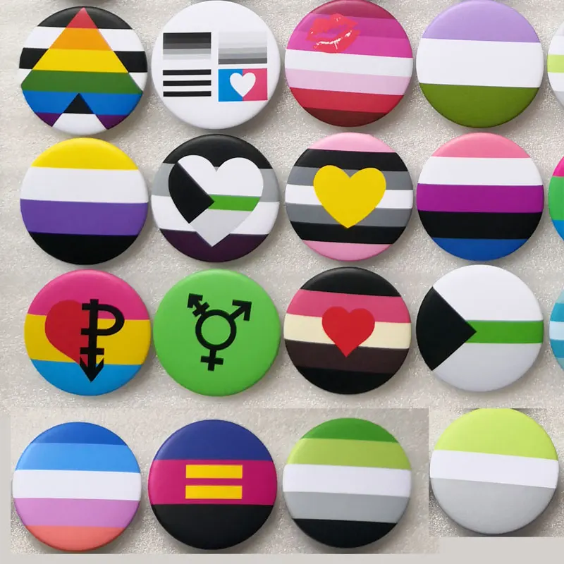 Transgender Pride Rainbow LGBT Gay Intersex Asexual Pride Lapel Pins Love is Bisexual Pansexual Pins panromantic Button Badges