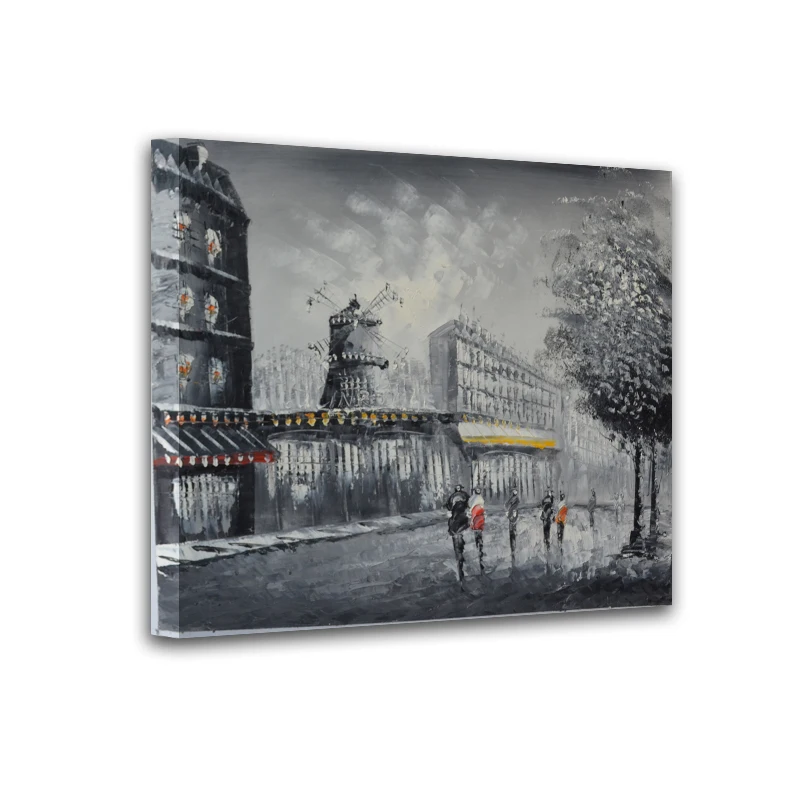 

Modern home decor hand-painted oil paintings restoring ancient ways of city street landscape art DM15062723