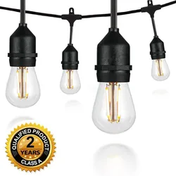 Guirlande lumineuse étanche IP65 avec ampoules Edison S14 LED, pour l'extérieur, robuste, pour mariage, fête, jardin de vacances