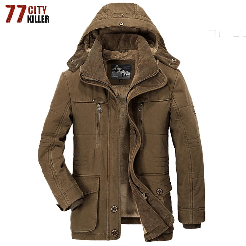 

New 2020 Brand Thick Winter Parkas men Warm Cotton-Padded Jacket men Fleece With Fur parkas hombre invierno Plus Size 6XL 7XL