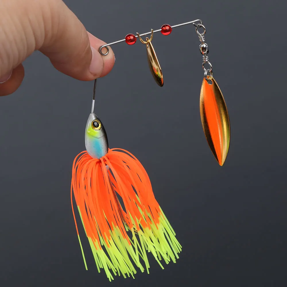 Goture 4 pcs 18g Fishing Lure Noise Composite Sequins Spinner Bait Metal Spoon Blades Willow Colorado For Large Mouth Bass