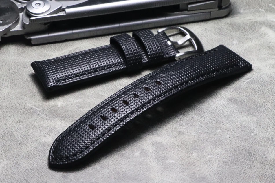 Handmade Men Black Watch Strap 20mm 21mm 22mm 24mm 26mm Vintage Cow Leather Watch Band For Panerai Fossil Seiko Watchband