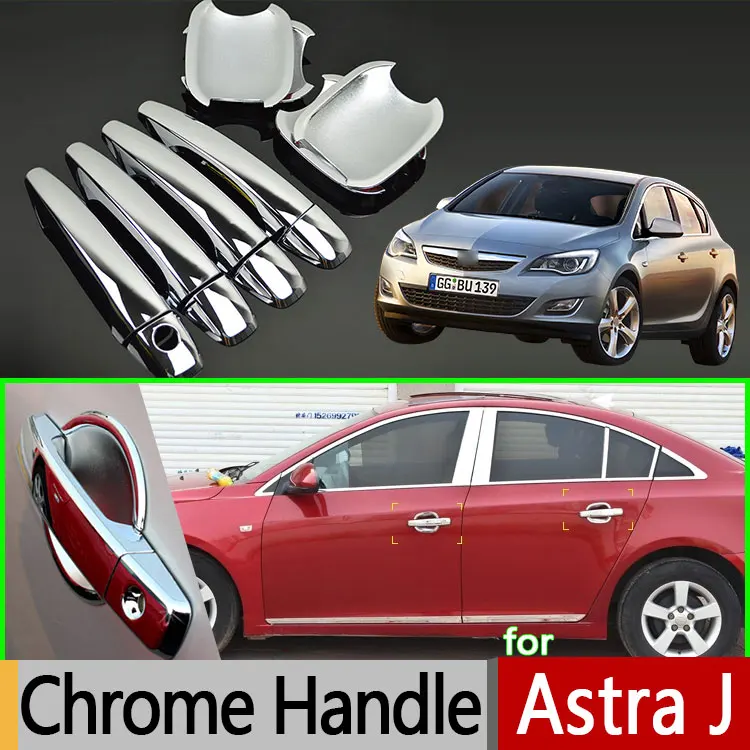 

For Opel Holden Vauxhall Astra J Luxurious Chrome Door Handle Car Covers ABS Plastic Accessories Stickers Car Styling