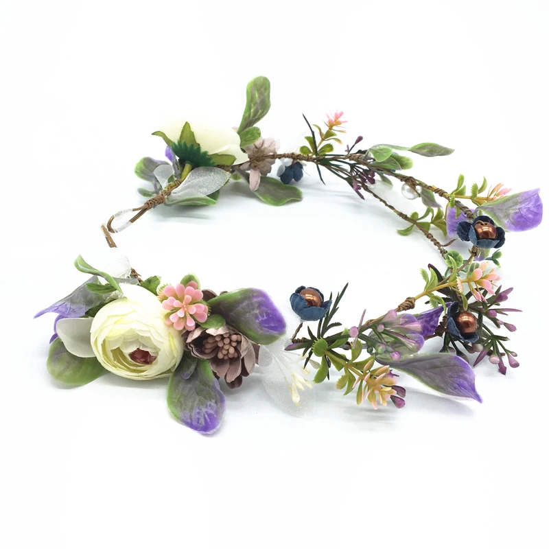 

Camellia Flower Crown Floral Headband Garland Women Girls Hair Accessories Bride Wedding Flower Wreath Wedding headdress