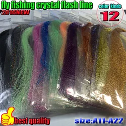 HOT fly fishing crystal flash line 12 kolor żyłka linia przynęty fly fishing materiał nici 12 worek/partia długość jest 30CM