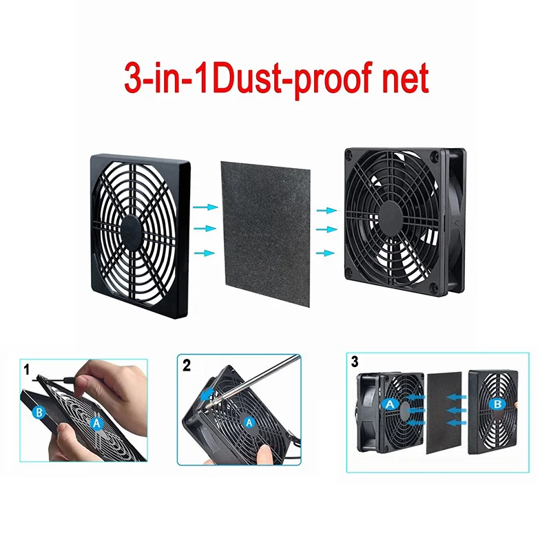 10PCS Gdstime Antipolvere 40 millimetri 50 millimetri 60 millimetri 80 millimetri 90 millimetri 120 millimetri PC Case Fan Dust filtro Guardia di Griglia Della Copertura Della Protezione di Plastica ComputerFan