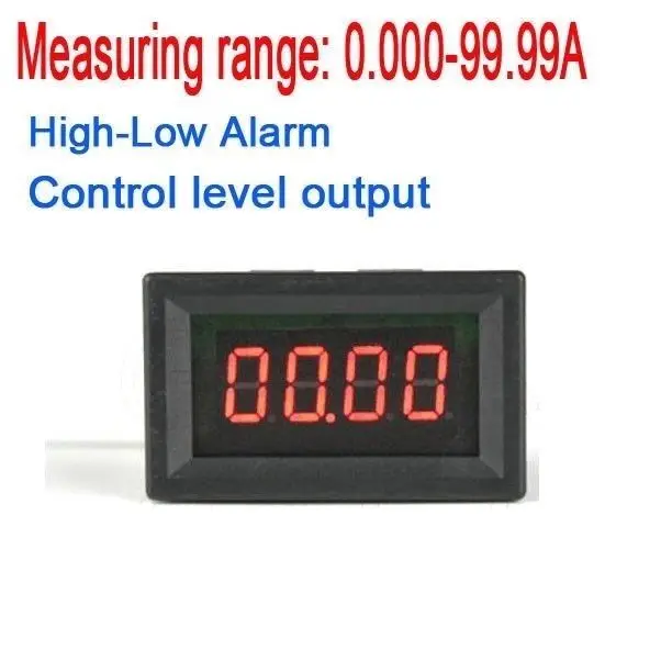 Ammeter High-Low Alarm 100A DC Digital Amp Meter dengan Buzzer Saat Ini Indikasi LED Panel Meter Monitor Control