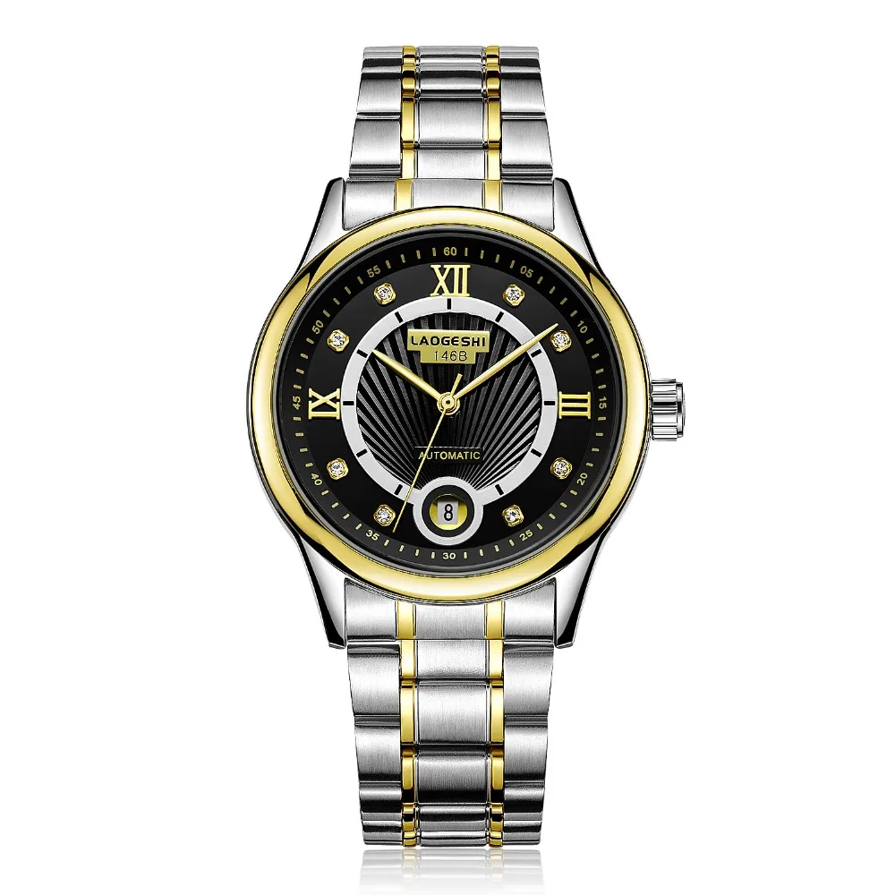 LAOGESHI Business casual fashion mechanical watch for men diamond drill waterproof watch automatic mechanical watch