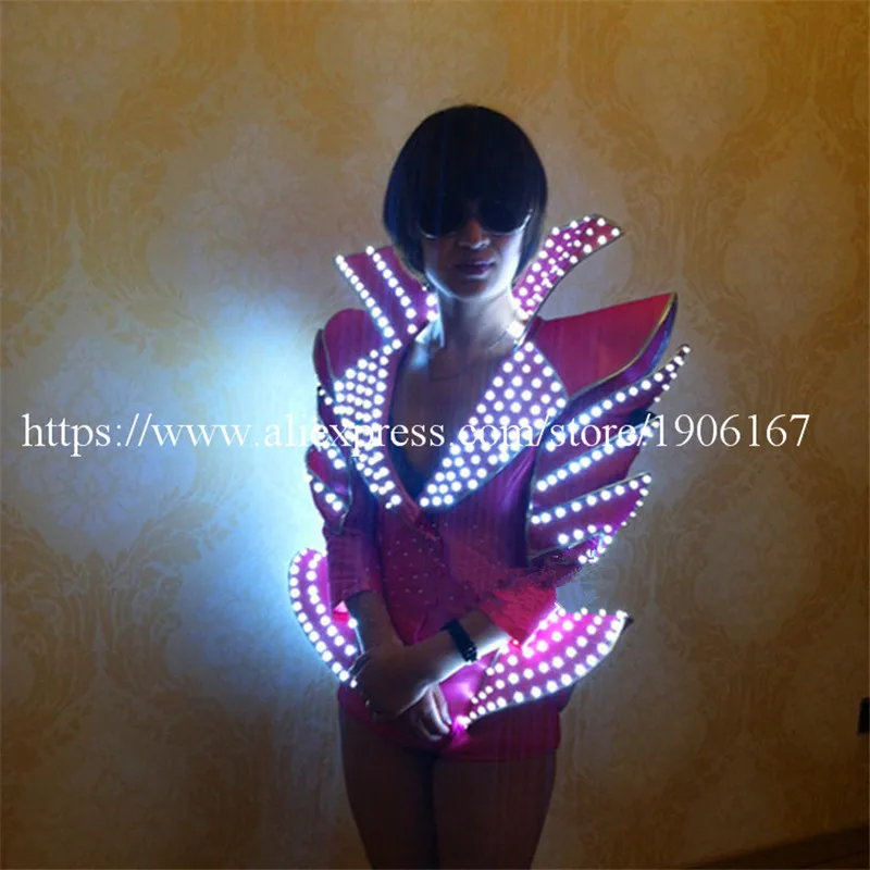 Sexy Women Led Light Stage Performance Clothes Female Singer Star Growing Luminous DS Ballroom Costume For Event Party Supplies