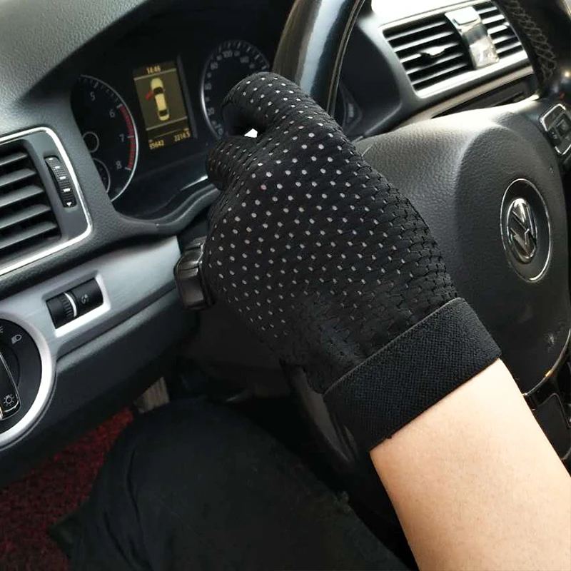 

2019 Summer Sun Protection men leather Gloves Male Thin Breathable Anti-Slip Driving Gloves Anti-UV Full Fingers Man Mittens