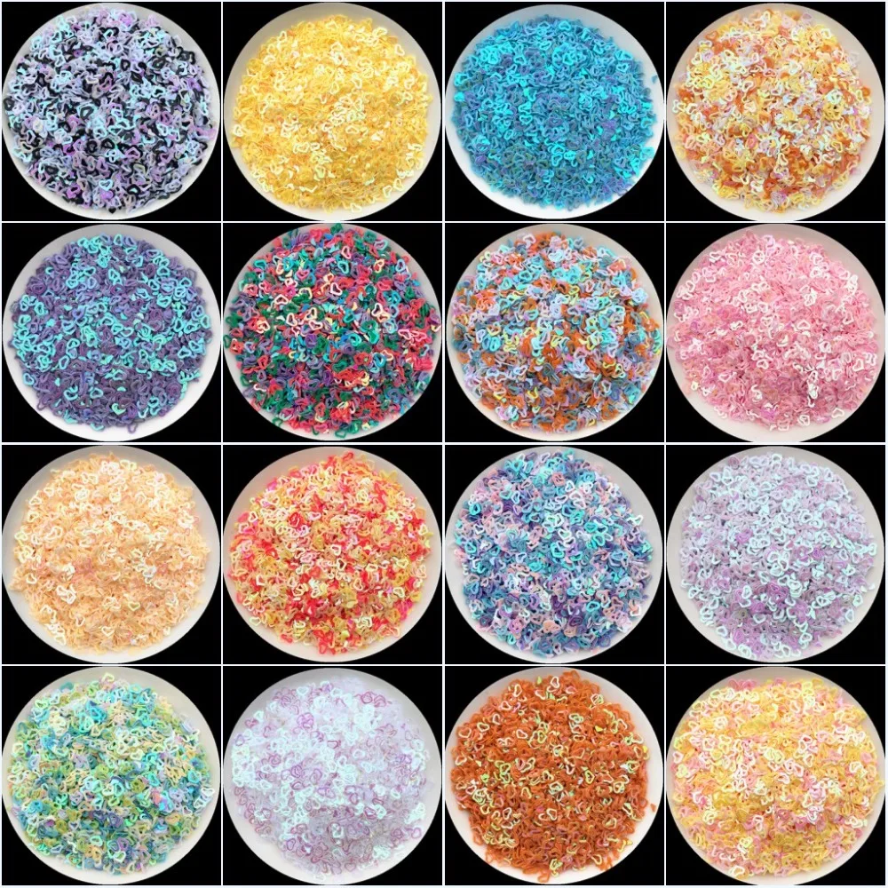 New Multi Colors 10g 4mm Hollow Heart shape PVC loose Sequins Paillettes Nail Art manicure/Women Diy/wedding decoration confetti