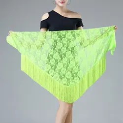 Blley Hips Scarf Lace Shawl Hip Triangle Towel Latin Dance Tassel Hip Scarf Fringed Waist Belly Dance Hip Triangular Bandage