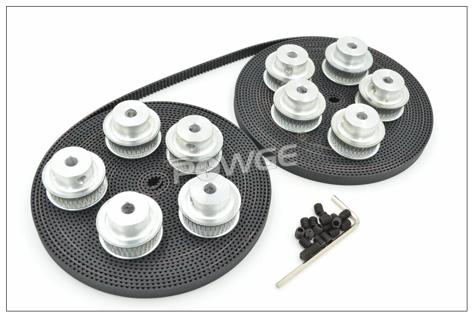 10pcs 36 Teeth 2GT Timing Pulley Bore 5/6.35/8mm + 10meters Width 6mm GT2 Synchronous Belt 36T 36Teeth GT2 Belt Pulley 36-2GT