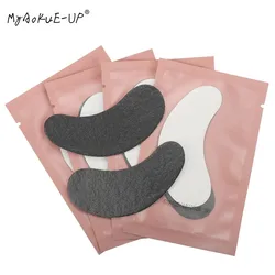 Parches negros de Gel para pestañas, almohadillas de papel para extensión de pestañas, pegatinas para puntas de ojos, herramientas de maquillaje, 50 par/lote