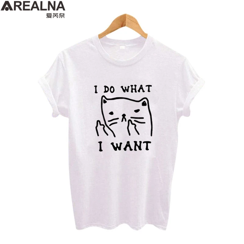 I Do What I Want cute Cat Letter Print Tshirt Women Short Sleeve Tee Shirt Femme Casual cotton funny t shirts camiseta mujer 3XL