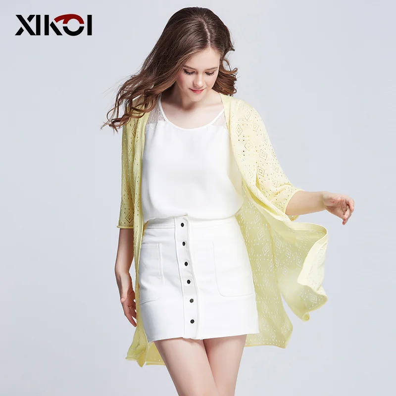 Casual Women Sweaters Cardigans Kimonos Fashion Thin Knitwear Long Sweater Cardigan Women's Clothing Girls Kimono Jacket