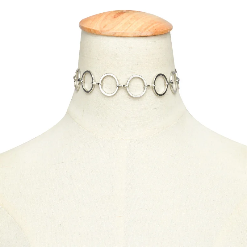 Gorące najnowsze modne dodatki mieszają kolor metalowy okrągły naszyjnik typu choker dla miłośników pary N187 — zdjęcie 4