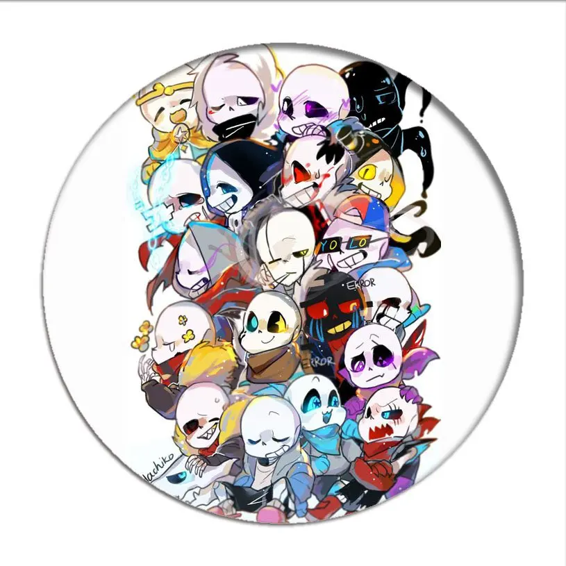 8pcs/lot Games Undertale Cosplay Badges Papyrus Brooch Clothing Icon Skull Brother Collection Breastpin for Backpacks Clothes