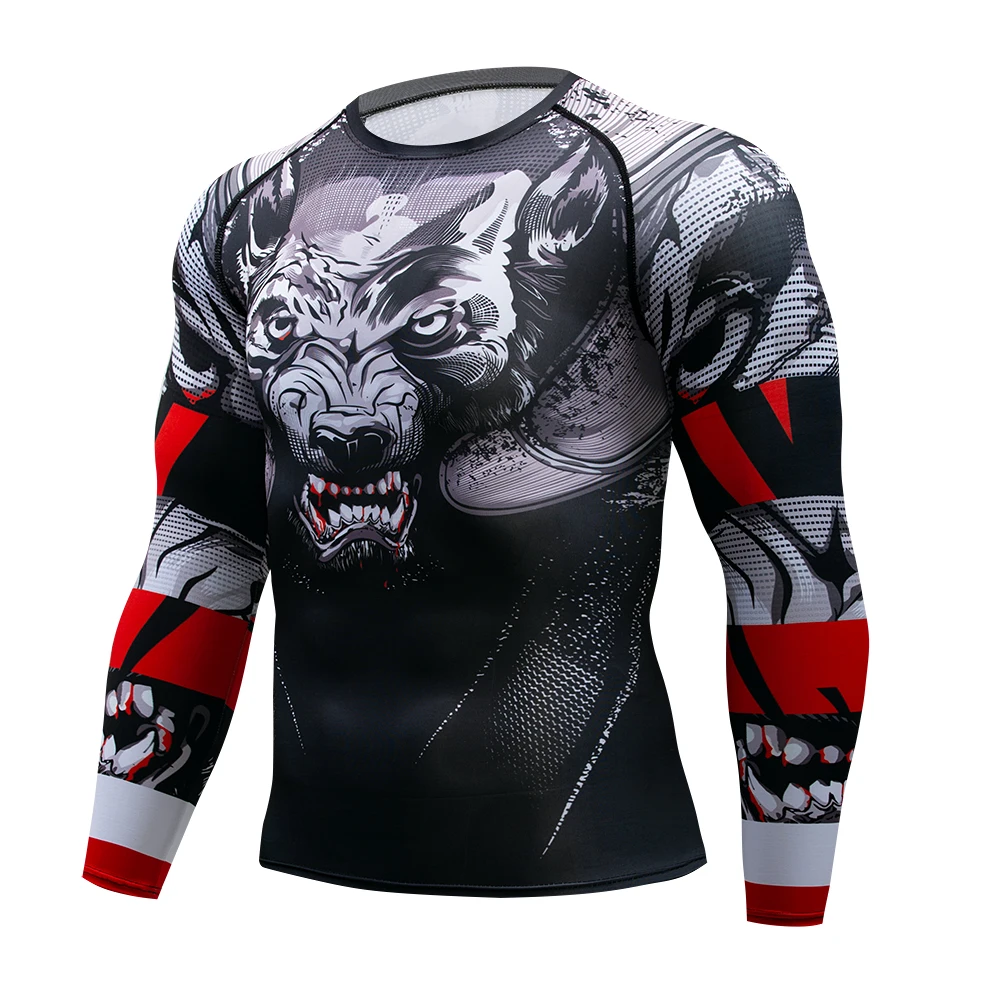 Brand New 2021 uomo shark Sport Tees camicia da corsa T-shirt a maniche lunghe camicie a compressione T-shirt da palestra Fitness rashguard Shirt