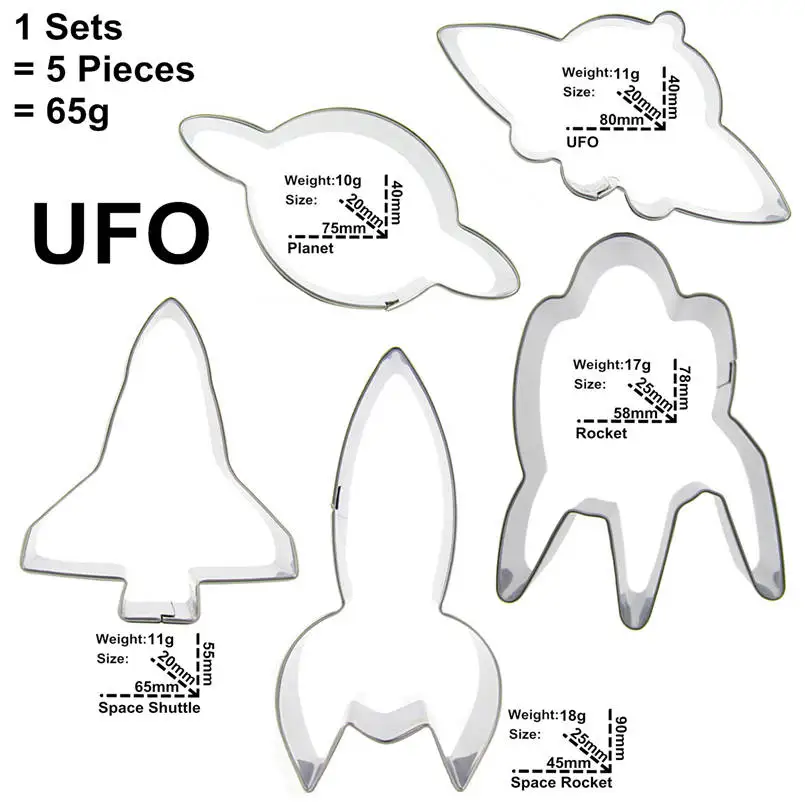 Spacecraft Shape Baking Molds,Explore The Mysterious Universe Cake Cookie Biscuit Decorating Fondant Tools Sets,Direct Selling