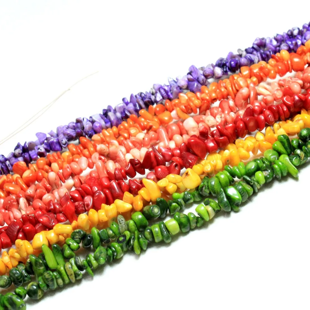 Wholesale 8 Gravel irregular Dye Color Natural Coral 5-8 mm Stone Beads For Jewelry Making DIY Bracelet Necklace Strand 34\'\'