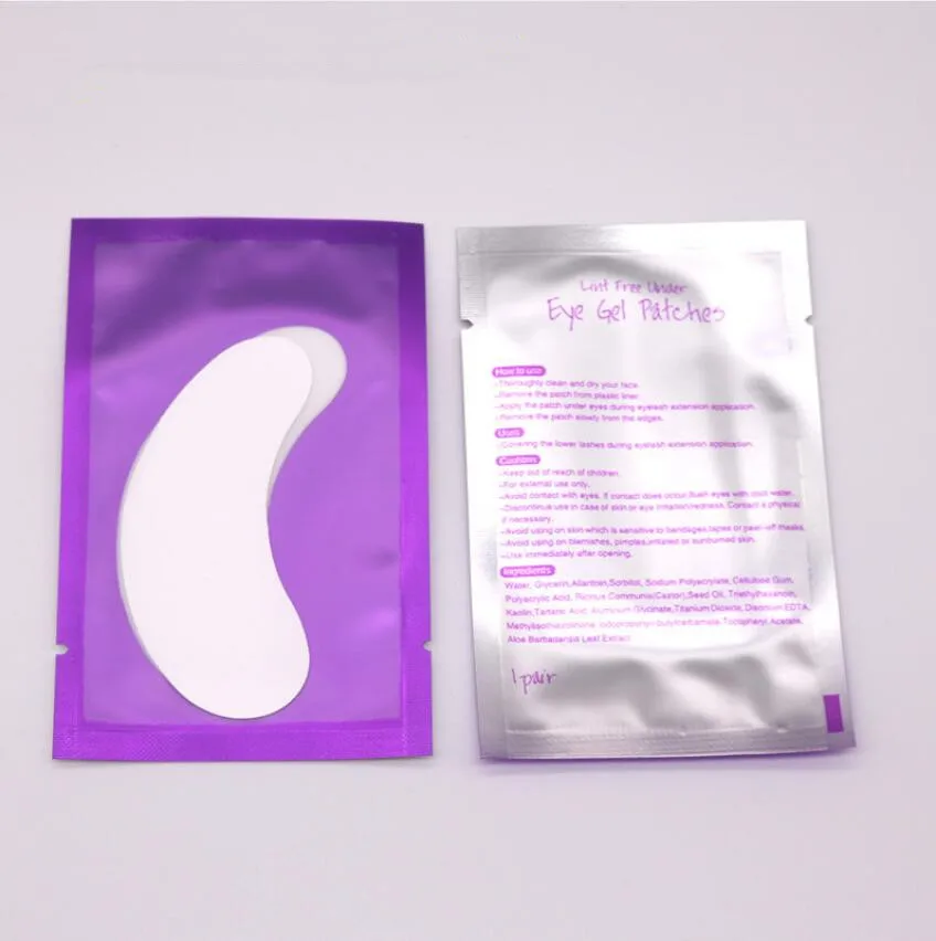 Patchs en papier pour Extension de cils, 200 paires/lot pièces, tampons sous les yeux, autocollants pelucheux roses pour faux cils