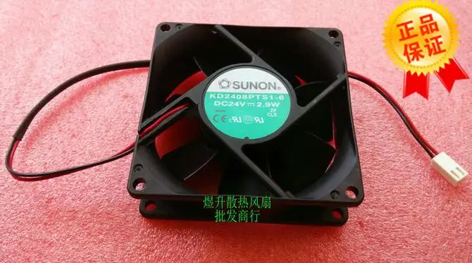 SUNON 8025 DC24V 2.9W 80*80*25มม.KD2408PTS1-6 2 Wire อินเวอร์เตอร์พัดลมระบายความร้อน