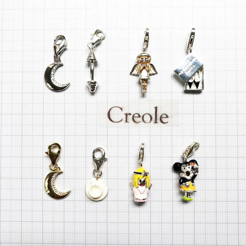 Angel My Favorite Shoes Dumbbell Mouse Moon Coffee Cup Charm Pendant,2019 Trendy Summer Jewelry 925 Sterling Silver Gift