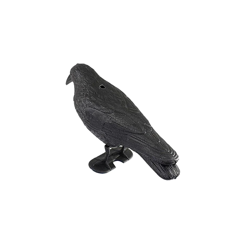 Realistic Black Crow Decoy Bird Scarer Pest Control Garden Defense Scarecrow