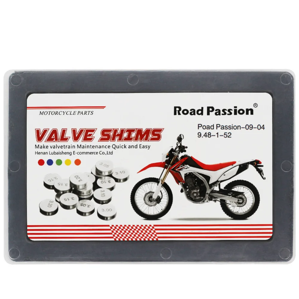 

Road Passion 52pcs Motorcycle 9.48mm 9.48 mm Diameter Valve Shims For Kawasaki KFX400 KFX450R KLX400R KLX450R KX450F