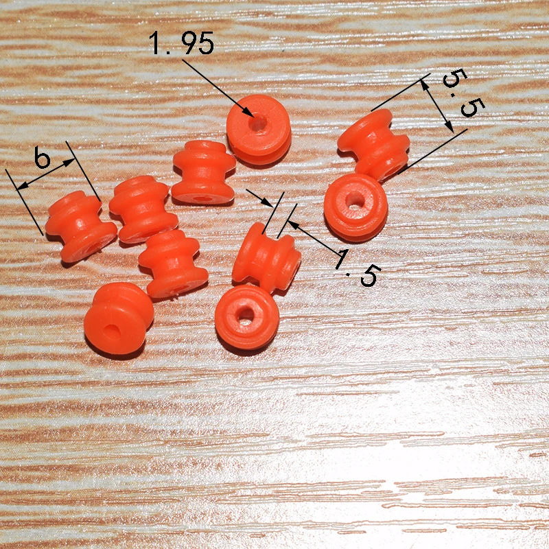 10/100pcs 2x6mm soft plastic pulley dron rc car plane robot kids toys for boys diy baby accessories PS62A