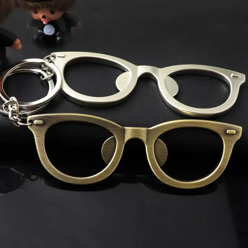 

Novelty Glasses Style Personalized Metal Bag Ornaments Key Ring Funny Portable Beer Opener F20173786