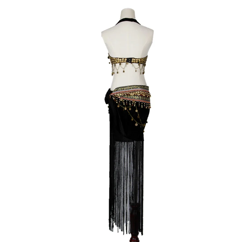 Women Dancewear Size S-XL Outfit 2 pieces Bra and Hip Scarf Overskirt Tribal Belly Dance Costume Set