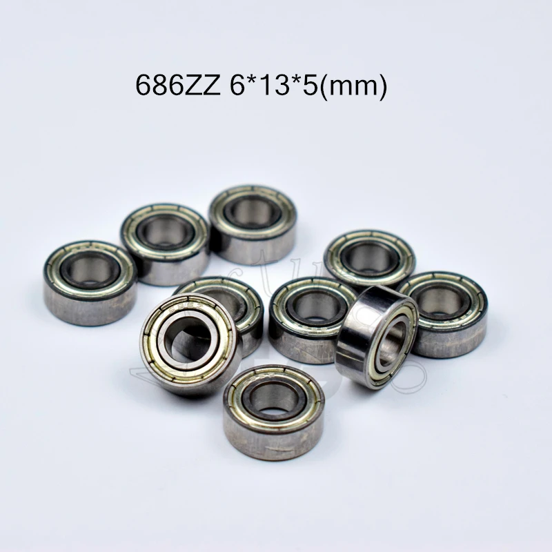 

Bearing 10pcs 686zz 6*13*5(mm) free shipping chrome steel Metal Sealed High speed Mechanical equipment parts
