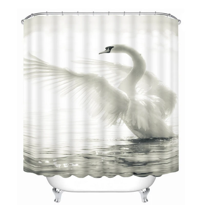 3D shower curtain beautiful parrot pattern Polyester Fabric Waterproof Shower Curtain Eco-Friendly Bathroom Curtain Home