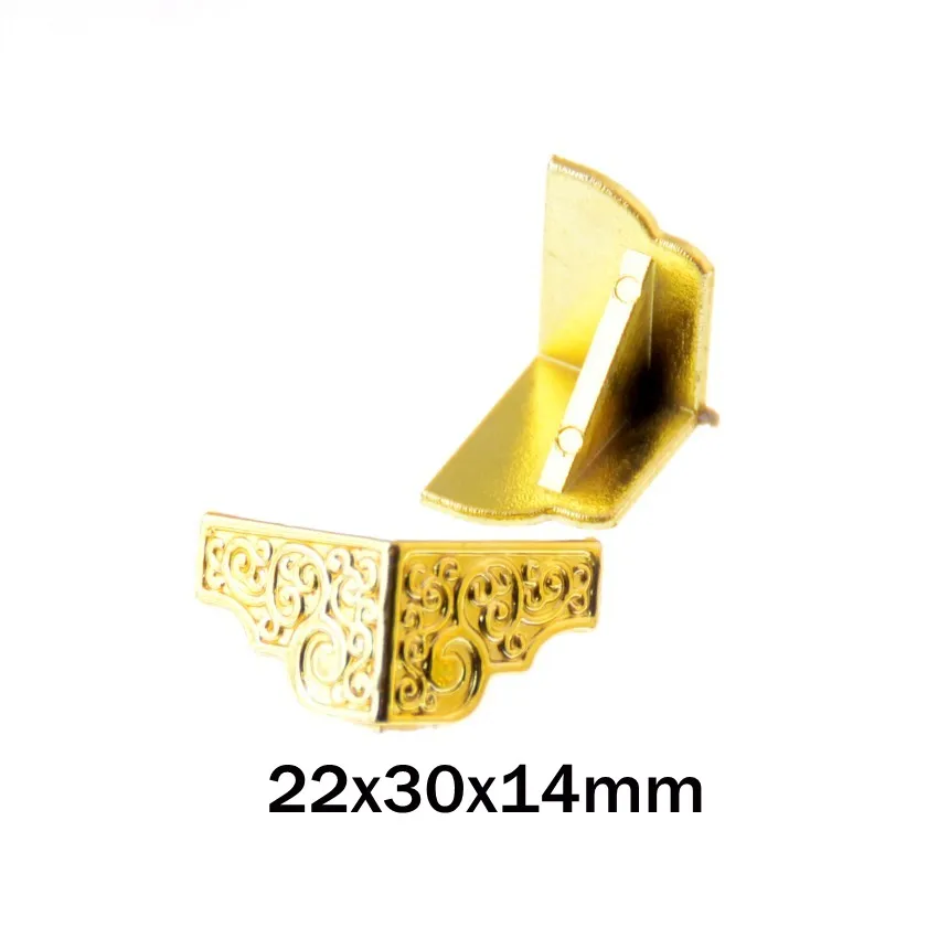 Free shipping 4Pcs Gold tone Jewelry Gift Box Wood Case Decorative acrylic Feet Leg Corner Protector